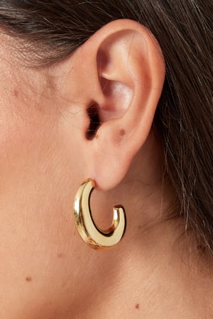 Earrings classy half moon - Gold color h5 Picture3